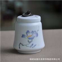 德化定窑手绘茶罐陶瓷茶叶罐密封罐
