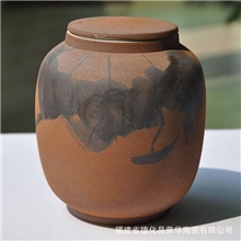 厂家直销陶罐荷花罐粗糙陶瓷罐