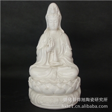 德化瓷器佛像观音菩萨佛像白瓷佛像陶瓷传统佛像坐莲观音佛像