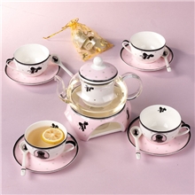 新款欧式15头花茶具批发可加温创意玻璃陶瓷整套茶具现货可混批