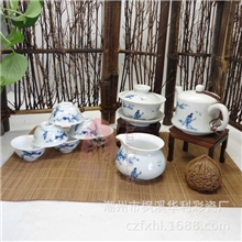 华茶艺手绘陶瓷功夫茶具办公茶杯紫砂壶陶土