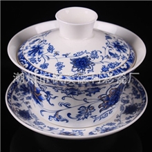 潮州骨瓷厂家骨瓷茶具陶瓷单品茶备4.25寸陶瓷茶备青花瓷花面