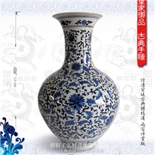 陶瓷花瓶青花瓷家居饰品摆件皇家古典手绘缠枝莲200件赏瓶