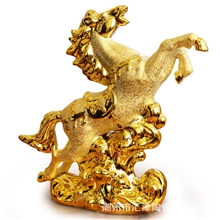 厂家直销电镀欧式家居创意陶瓷摆设开业礼品马到成功摆件底价批发