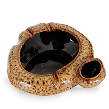 厂价直销创意陶瓷烟灰缸仿古式花釉豹纹大号带水槽灭烟碟新奇礼品