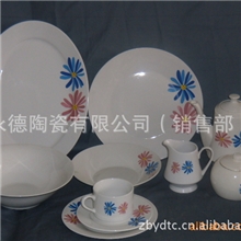厂家直供山东临沂陶瓷餐具高温白瓷47头陶瓷餐具配套餐具