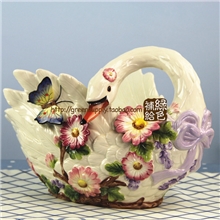 五折/方亚陶瓷方亚品牌北京总代理/姹紫嫣红系列天鹅果盘3216J