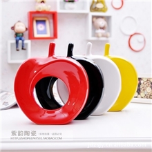 厂家直供景德镇陶瓷工艺品家居饰品陶瓷摆件特价苹果0021