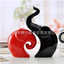 厂家直供景德镇陶瓷工艺品陶瓷装饰品家居摆件情侣象0022
