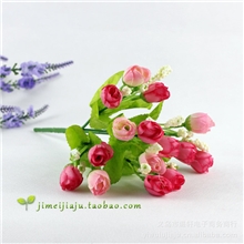 15头双色小茶苞6色选春色QQ玫钻石玫瑰茶花花苞仿真花绢花