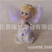 厂家库存批发树脂工艺品带灯光效果欧美天使娃娃0189