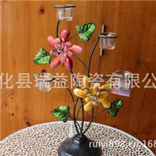 家居装饰工艺品铁艺纯手工艺铁制鲜花蜡烛杯Z0442