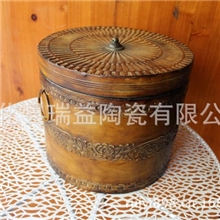 家居装饰工艺品铁艺纯手工艺铁制复古存储桶收纳桶Z0488