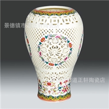 生产灯具配件景德镇陶瓷镂空灯灯罩青花瓷