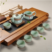 正品汝窑茶具套装整套汝瓷开片功夫茶具茶壶品茗茶杯高档礼品