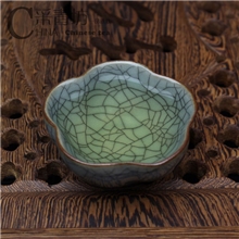 供应龙泉青瓷哥窑开片梅花杯茶道茶杯批发可混批、定制加LOGO