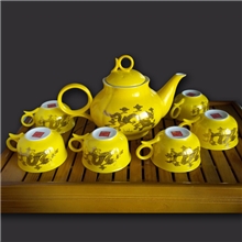 供应黄瓷茶具高档黄瓷茶具骨瓷黄瓷茶具厂家黄瓷茶具