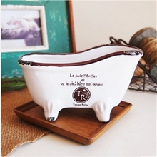 厂家直销仿搪瓷花盆特价批发浴缸形状有脚陶瓷工艺品9693