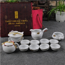 12头汝窑功夫茶具套装汝窑茶具德化陶瓷茶具送礼很给力