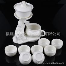 生产供应陶瓷半自动茶具功夫茶具骨瓷茶具办公室礼品茶具套装