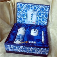 商务礼品国色天香骨瓷保温杯四件套定制礼品周年庆典礼品批发