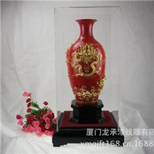 【五福临门观音瓶】纯手工雕刻24K真金打造摆放家中赏心悦目