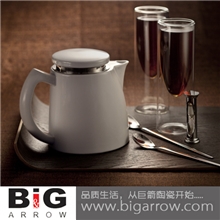 出口美国顶尖设计纯白陶瓷咖啡壶茶壶0.5L1L1.5L