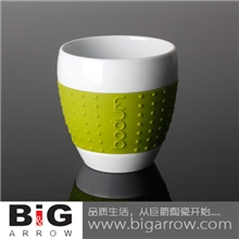 外贸出口Bodum时尚环保防烫手硅胶套陶瓷杯茶杯250mL