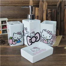 供应HelloKitty陶瓷卫浴四件套套装件浴室用品4件套卫生间洁具