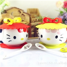 供应潮州厂家hellokitty创意陶瓷杯子马克杯水杯情侣杯对杯套装