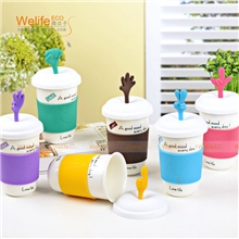 微点子可爱个性手趣杯马克杯带盖陶瓷杯创意杯子防烫杯水杯