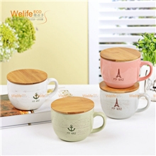 微点子ZAKKA航海系列咖啡杯带盖复古陶瓷杯子马克杯水杯牛奶杯