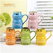 微点子可爱卡通益力多陶瓷杯创意马克杯牛奶杯咖啡杯清新奶瓶杯
