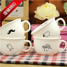 zakka杂货牛奶咖啡杯陶瓷杯马克杯小胡子复古杯小茶杯子小号