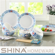 现货供应哆啦a梦陶瓷餐具叮当猫16头儿童餐具套装儿童节礼物