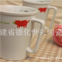 外贸出口日式zakka刻度杯陶瓷杯动物杯动物量碗杯