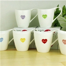 爆款热销创意陶瓷杯六色桃心月牙杯小号杯子批发陶瓷杯1192