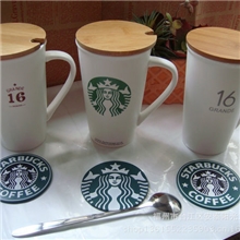 爆款热销zakka配匙星巴克木盖被-中陶瓷杯批发1315-2