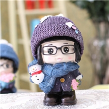 创意菜菜娃娃存钱罐大号树脂储蓄罐摆件眼镜可摘可拆个性礼物