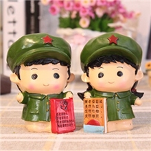 革命爱情系列小号军人情侣树脂摆件红军小兵储蓄罐婚庆创意公仔