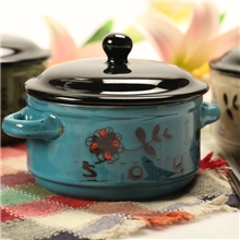 实体店批发927-1釉下彩陶瓷盖点心碗泡面碗换购外贸库存批发