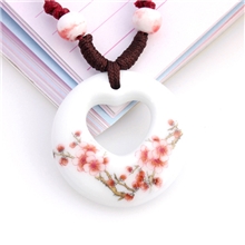 首饰饰品手工制作瓷片陶瓷批发陶瓷项链项链吊坠民族特色