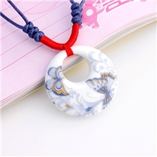 景德镇陶瓷饰品陶瓷首饰项链蝶恋花吊坠民族风
