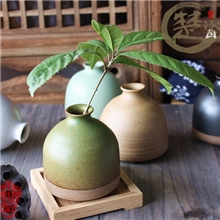 景德镇陶瓷花插定制茶道粗陶小花插花瓶陶瓷摆件现代时尚花瓶