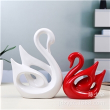 现代简约欧式家居陶瓷天鹅装饰品宜家新房摆件陶瓷工艺品摆设