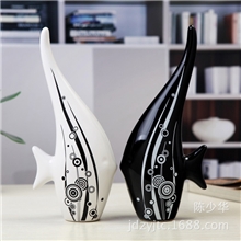供应陶瓷工艺品小礼品摆设家居装饰品新婚礼品长尾鱼