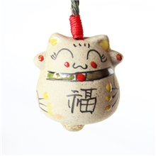 【精品热销】景德镇陶瓷饰品创意手绘招财猫陶瓷挂件