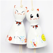 【精品热销】陶瓷猫咪风铃景德镇陶瓷挂件陶瓷饰品批发