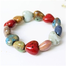 景德镇陶瓷饰品花釉全株爱心手链大量备货