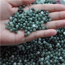 天然A货翡翠珠子diy散珠批发油青5.2mm翡翠圆珠玉石珠子配件